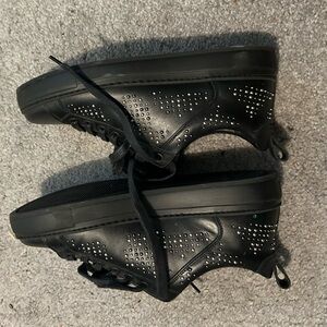 MCM Black Studded Platform Lace-Up Sneakers